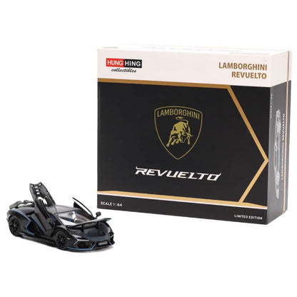 [HK ToyCar] Hung Hing Lamborghini Revuelto Black Hong Kong Toy Car Salon 2026 1/64 Diecast
