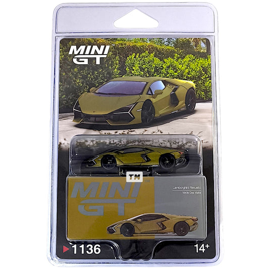 Mini GT Lamborghini Revuelto Verde Gea Matte Blister Packaging MGT01136-BL 1/64 Diecast