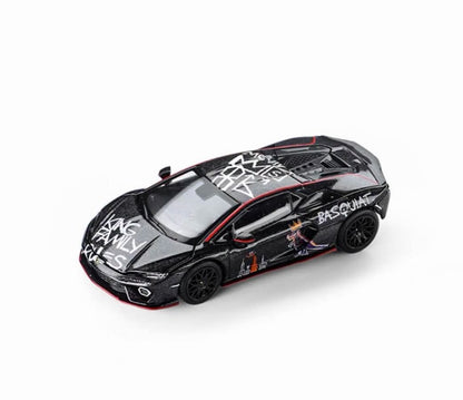 Trends Hobby Lamborghini Temerario Jean Michel Basquiat Livery Black+White Version Number to 6000 Trends Hobby's 1st Anniversary 2 Car Set 241082HI-2G 1/64 Diecast