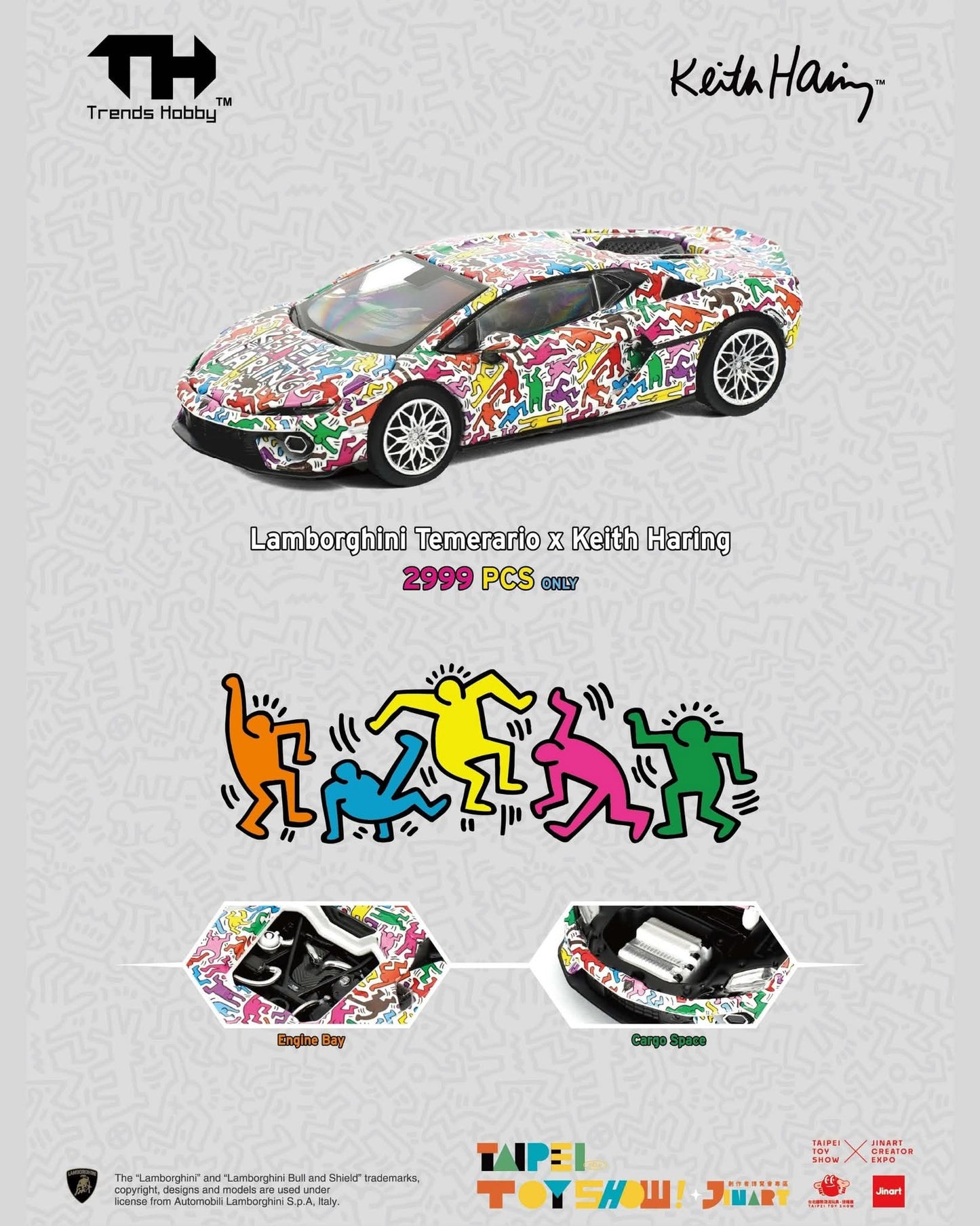 Trends Hobby Lamborghini Temerario x Keith Haring TaiPei Toy Show 2026 1/64 Diecast