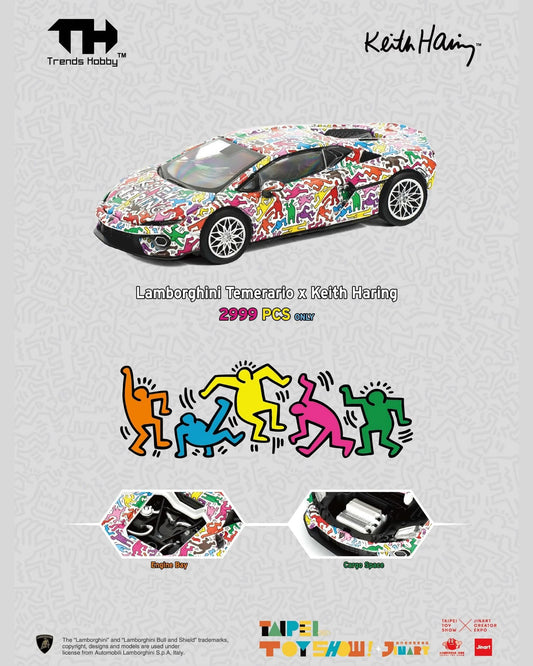 Trends Hobby Lamborghini Temerario x Keith Haring TaiPei Toy Show 2026 1/64 Diecast
