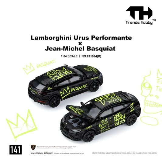 [Pre-Order] Trends Hobby Lamborghini Urus Performante x Jean-Michel Basquiat Black Livery 241094B 1/64 Diecast