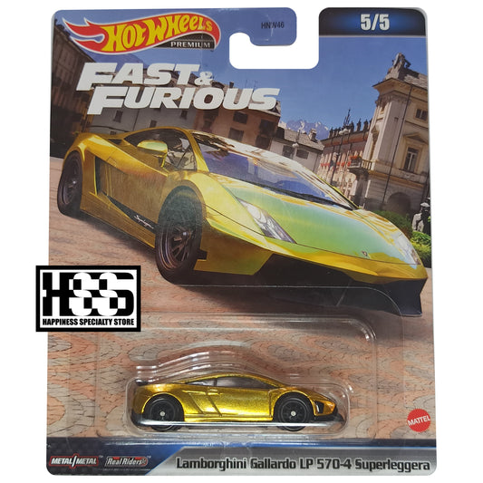 Lamborghini Gallardo LP 570-4 Superleggera Spectraflame Gold 2023 Premium Mix 4 Fast & Furious Hot Wheels 1/64 Diecast