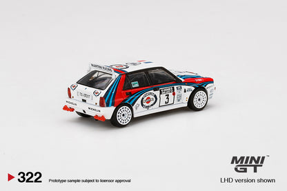 Mini GT Lancia Delta HF Integrale Evoluzione 1992 Rally 1000 Lakes Winner #3 MGT00322 1/64 Diecast