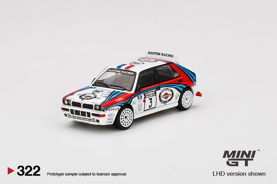 Mini GT Lancia Delta HF Integrale Evoluzione 1992 Rally 1000 Lakes Winner #3 MGT00322 1/64 Diecast