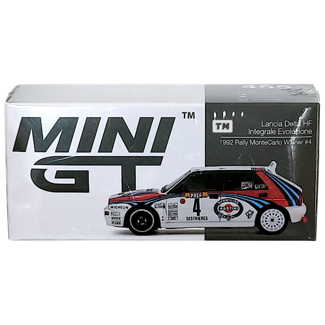 Mini GT Lancia Delta HF Integrale Evoluzione 1992 Rally MonteCarlo Winner #4 MGT00455 1/64 Diecast