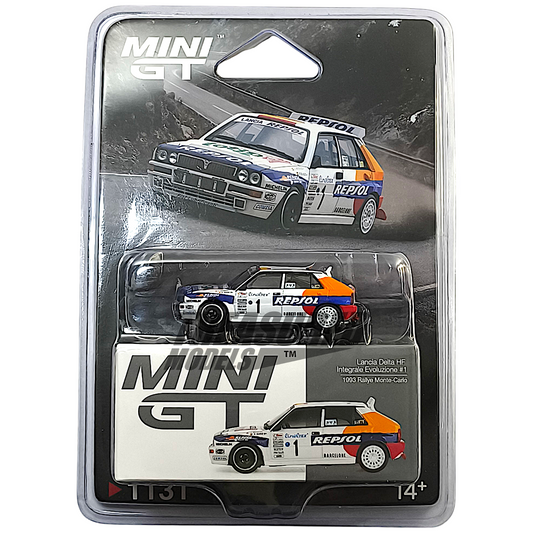 Mini GT Lancia Delta HF Integrale Evoluzione #1 1993 Rallye Monte-Carlo Blister Packaging MGT01131 1/64 Diecast