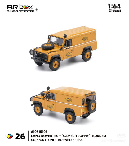 Almost Real AR Box Land Rover 110 Camel Trophy Borneo Support Unit Borneo 1985 26 610315101 1/64 Diecast
