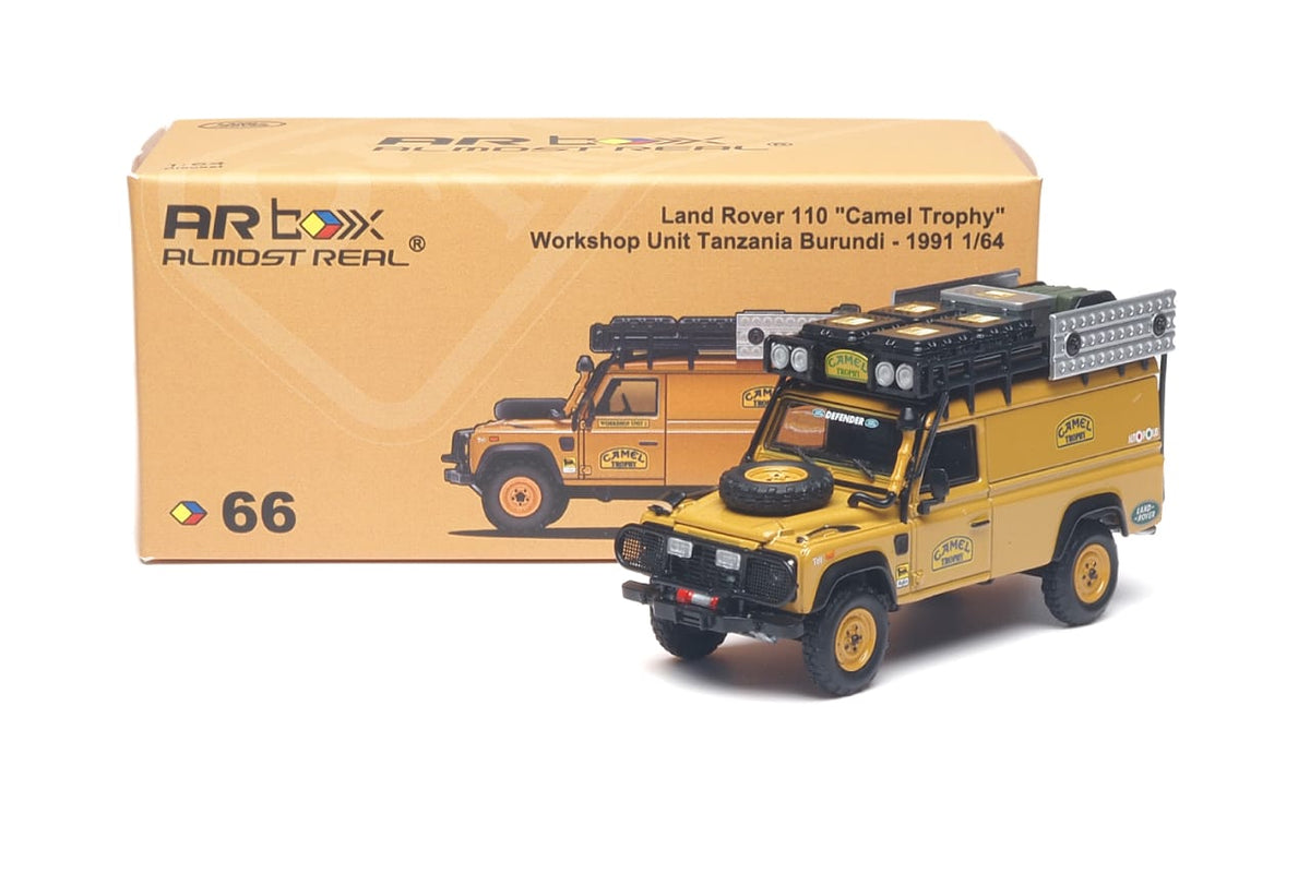 [PRE-ORDER] ALMOST REAL AR BOX Land Rover 110 Camel Trophy Workshop Unit Tanzania Burundi 1991 66 610321101 1/64 Diecast