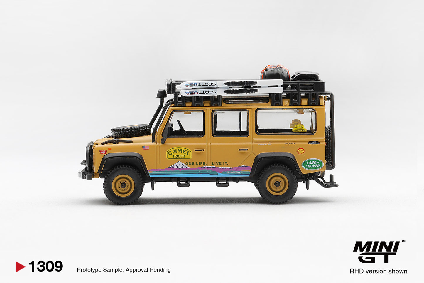 [Pre-Order] Mini GT Land Rover Defender 110 1998 Camel Trophy Tierra del Fuego CT.10 USA MGT01309 1/64 Diecast