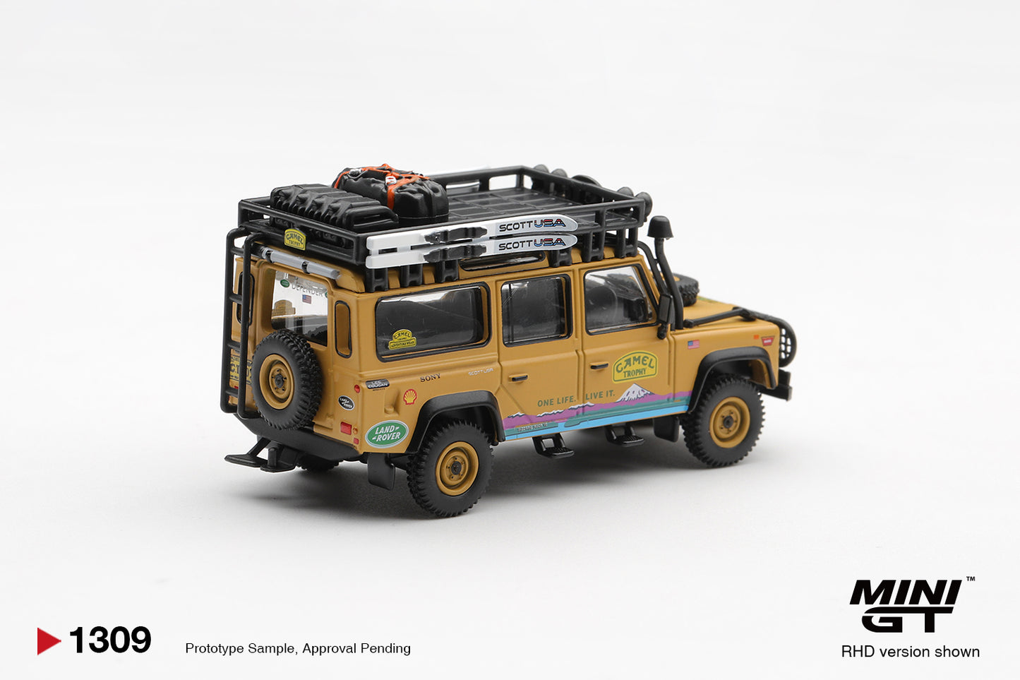 [Pre-Order] Mini GT Land Rover Defender 110 1998 Camel Trophy Tierra del Fuego CT.10 USA MGT01309 1/64 Diecast