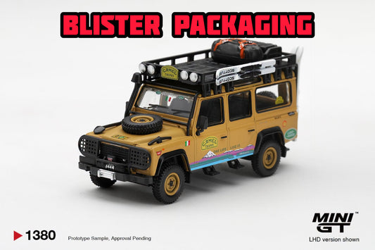 [Pre-Order] Mini GT Land Rover Defender 110 1998 Camel Trophy Tierra del Fuego CT.24 Italy Blister Packaging MGT01380-BL 1/64 Diecast
