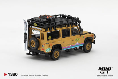 [Pre-Order] Mini GT Land Rover Defender 110 1998 Camel Trophy Tierra del Fuego CT.24 Italy MGT01380 1/64 Diecast