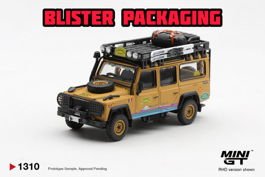 [Pre-Order] Mini GT Land Rover Defender 110 1998 Camel Trophy Tierra del Fuego CT.36 Romania Blister Packaging MGT01310BL 1/64 Diecast