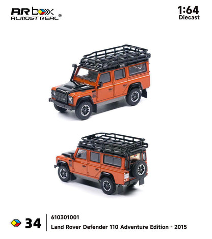 Almost Real AR Box Land Rover Defender 110 Adventure Edition 2015 Orange 34 610301001 1/64 Diecast