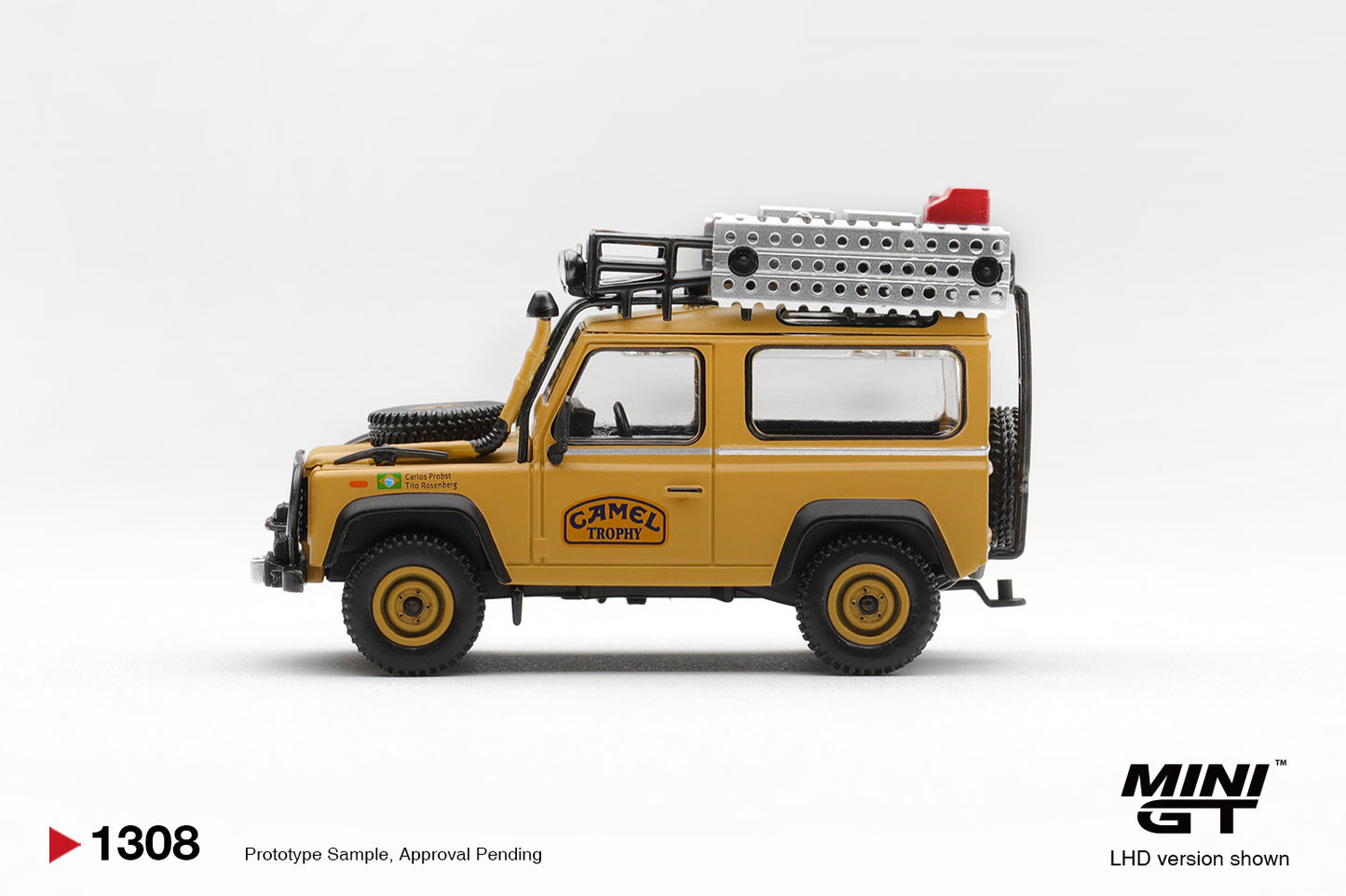 [Pre-Order] Mini GT Land Rover Defender 90 1985 Camel Trophy Borneo Team Brazil MGT01308 1/64 Diecast