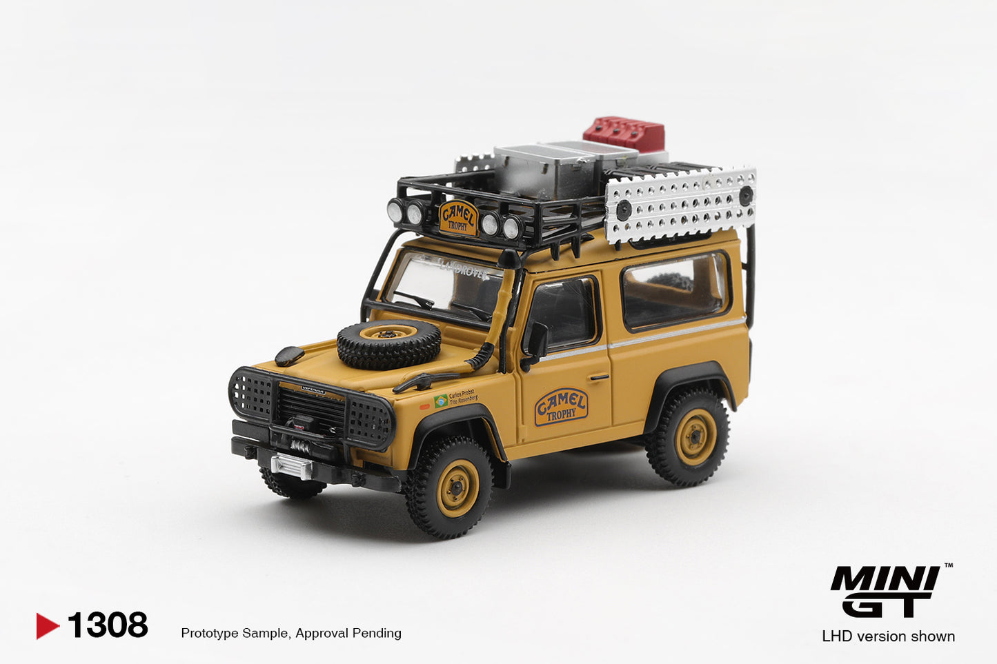 [Pre-Order] Mini GT Land Rover Defender 90 1985 Camel Trophy Borneo Team Brazil MGT01308 1/64 Diecast