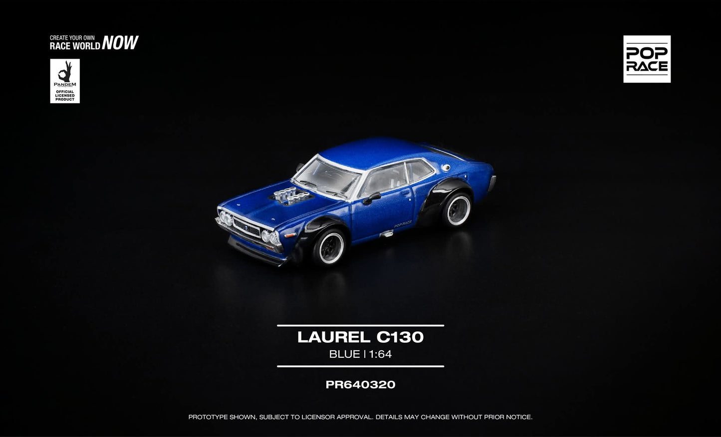 [Pre-Order] Pop Race Laurel C130 Blue PR640320 1/64 Diecast