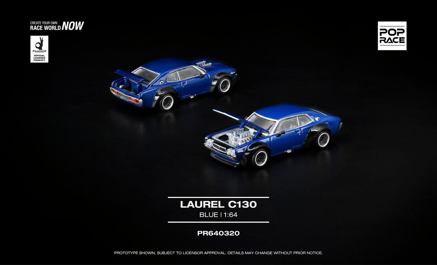 [Pre-Order] Pop Race Laurel C130 Blue PR640320 1/64 Diecast