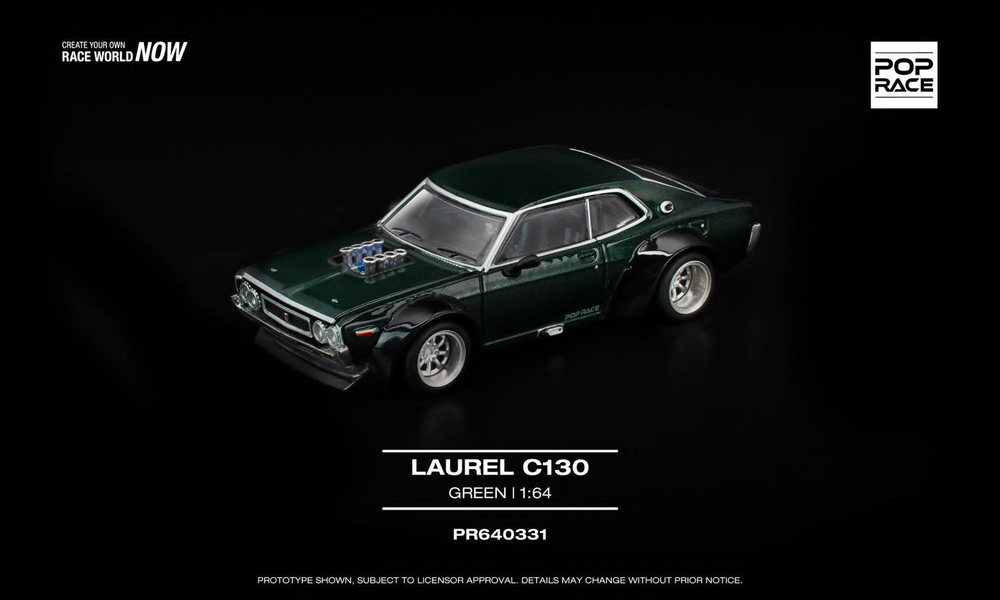 [Pre-Order] Pop Race Laurel C130 Green PR640331 1/64 Diecast
