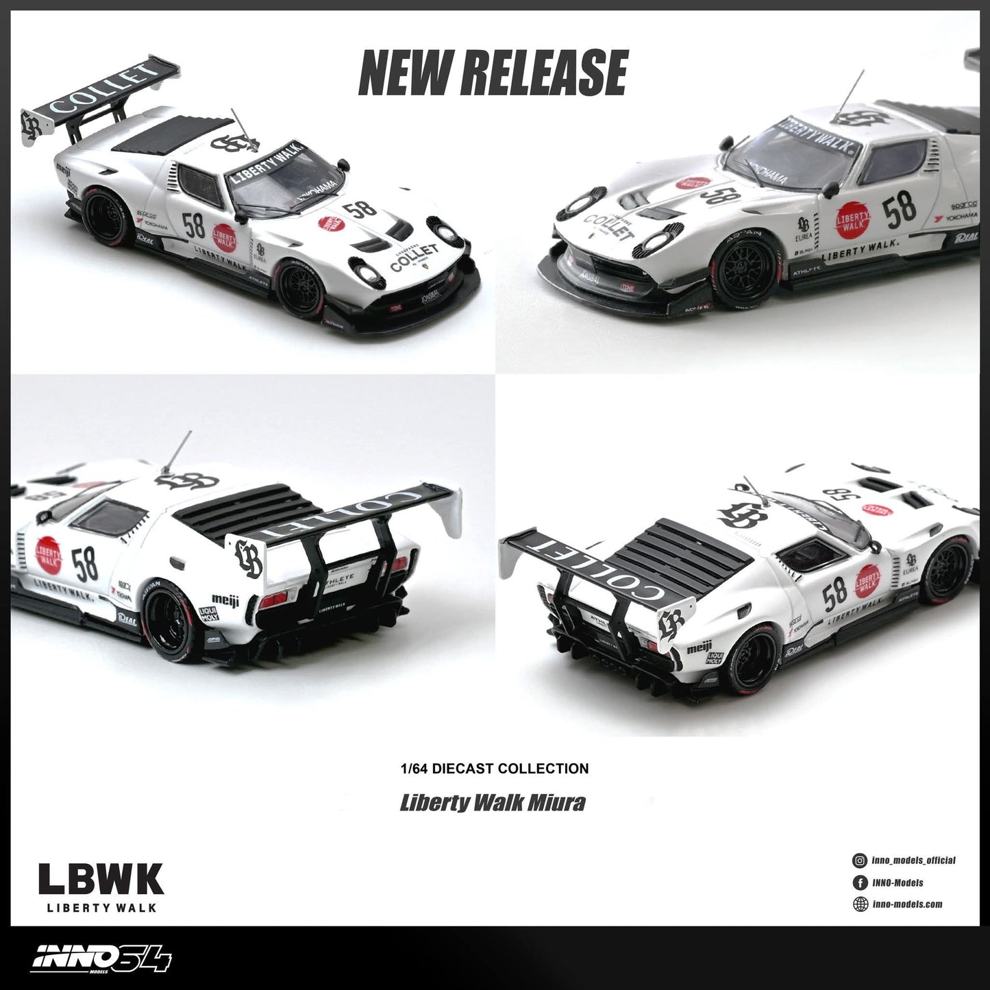 [Pre-Order] Inno64 Liberty Walk Miura GT IN64-LBMIURA-01 1/64 Diecast