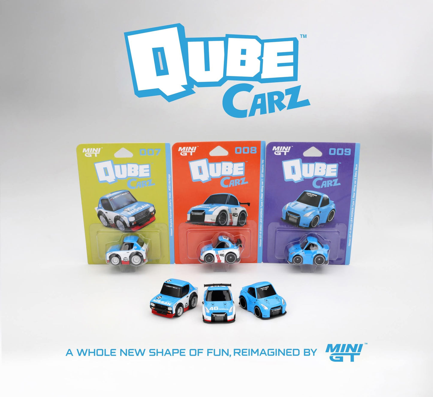 Qube Carz Mini GT Liberty Walk Series 2 Blister Packaging (Set of 3) Diecast