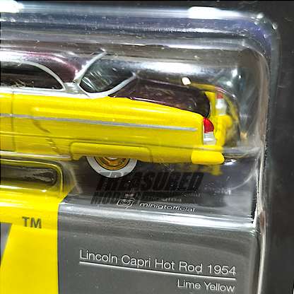 Mini GT Lincoln Capri Hot Rod 1954 Lime Yellow Blister Packaging MGT00794 1/64 Diecast
