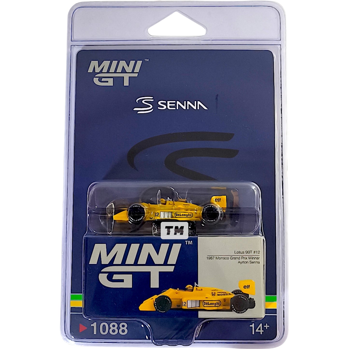Mini GT Lotus 99T #12 Ayrton Senna 1987 Monaco Grand Prix Winner Blister Packaging MGT01088BL 1/64 Diecast