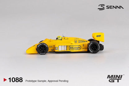 *Pre-Order* Mini GT Lotus 99T #12 Ayrton Senna 1987 Monaco Grand Prix Winner MGT01088 1/64 Die Cast