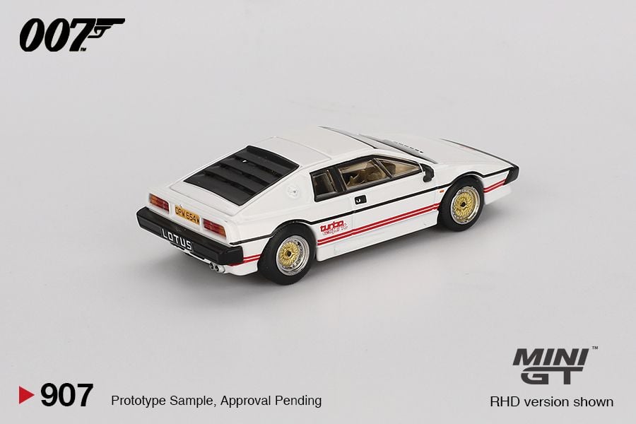 Mini GT Lotus Esprit Turbo White 007 For Your Eyes Only English Poster Back Card Blister Packaging MGT00907-007E 1/64 Diecast