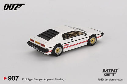 Mini GT Lotus Esprit Turbo White 007 For Your Eyes Only English Poster Back Card Blister Packaging MGT00907-007E 1/64 Diecast
