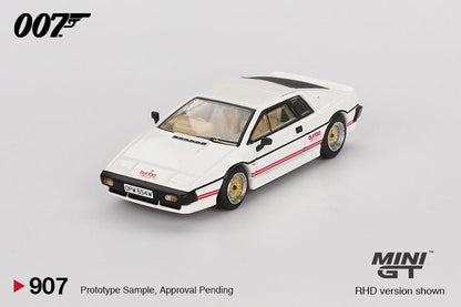 Mini GT Lotus Esprit Turbo White 007 For Your Eyes Only English Poster Back Card Blister Packaging MGT00907-007E 1/64 Diecast