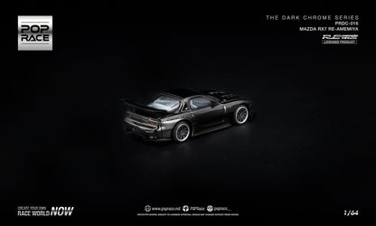 [Pre-Order] Pop Race MAZDA RX-7 RE-AMEMIYA - DARK CHROME PRDC016 1/64 Diecast