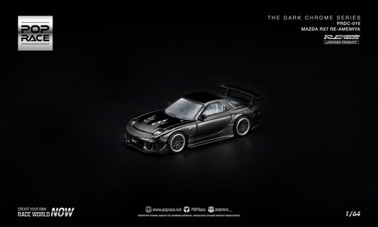 [Pre-Order] Pop Race MAZDA RX-7 RE-AMEMIYA - DARK CHROME PRDC016 1/64 Diecast