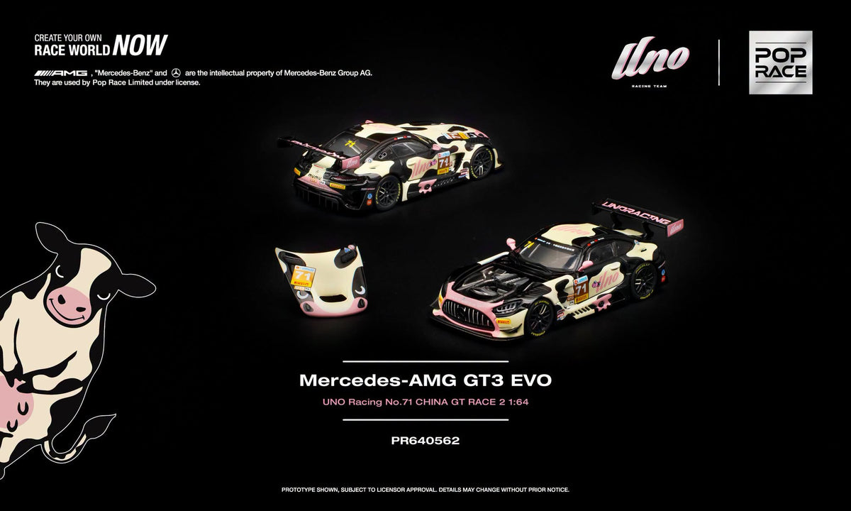 [PRE-ORDER] POP RACE MERCEDES-AMG GT3 EVO UNO RACING NO.71 CHINA GT RACE 2 MUMU PR640562 1/64 Diecast