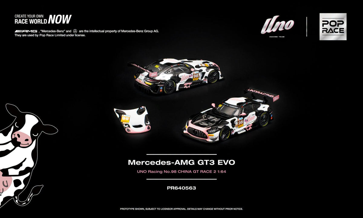 [PRE-ORDER] POP RACE MERCEDES-AMG GT3 EVO UNO RACING NO.98 CHINA GT RACE 2 MOMO PR640563 1/64 Diecast