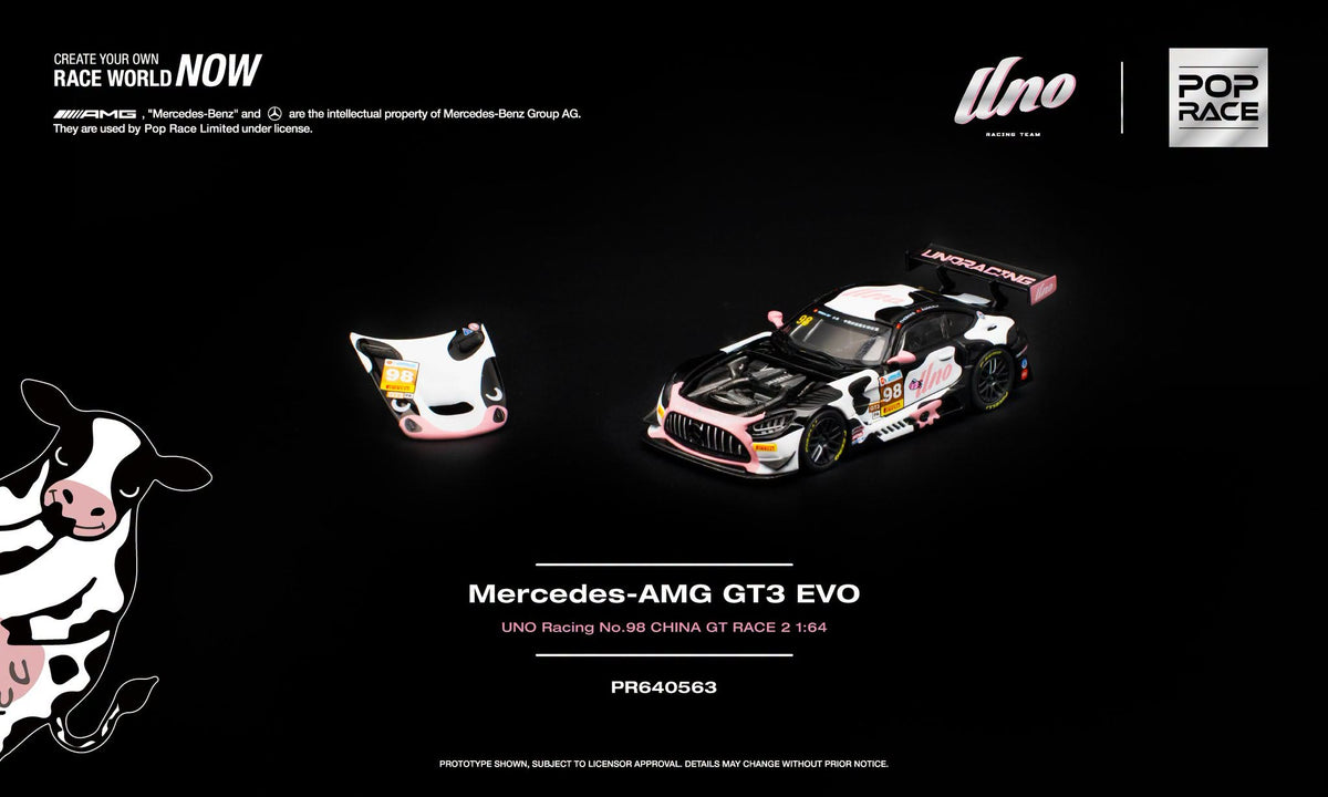 [PRE-ORDER] POP RACE MERCEDES-AMG GT3 EVO UNO RACING NO.98 CHINA GT RACE 2 MOMO PR640563 1/64 Diecast