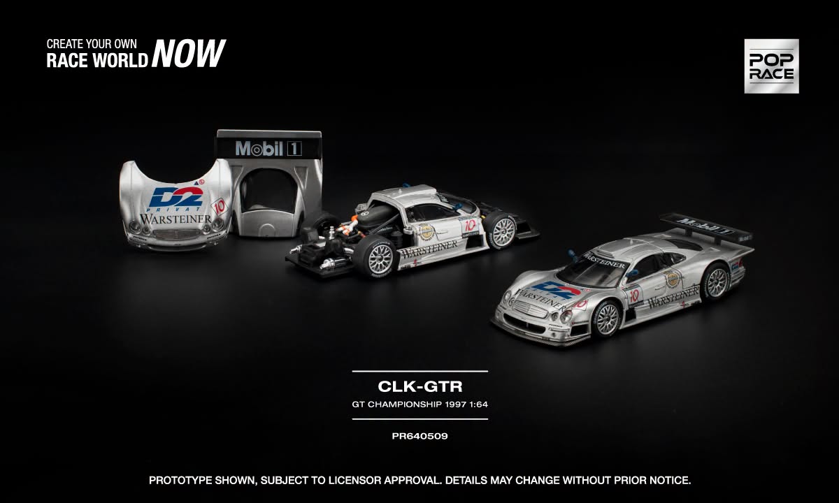 [Pre-Order] Pop Race MERCEDES-BENZ AMG CLK GTR FIA GT CHAMPIONSHIP 1997 PR640509 1/64 Diecast
