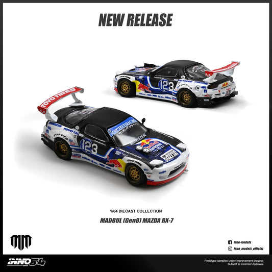 [Pre-Order] Inno64 Madbul Gen8 Mazda RX-7 IN64-RX7MM-01 1/64 Diecast