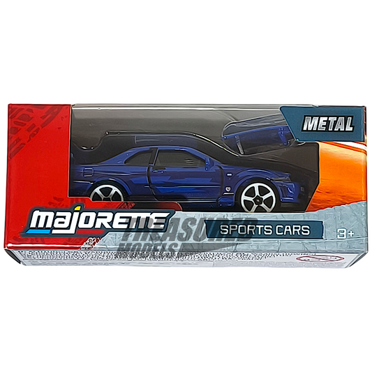 Majorette Nissan Skyline GT-R R34 Blue Art Manga 1/64 Diecast