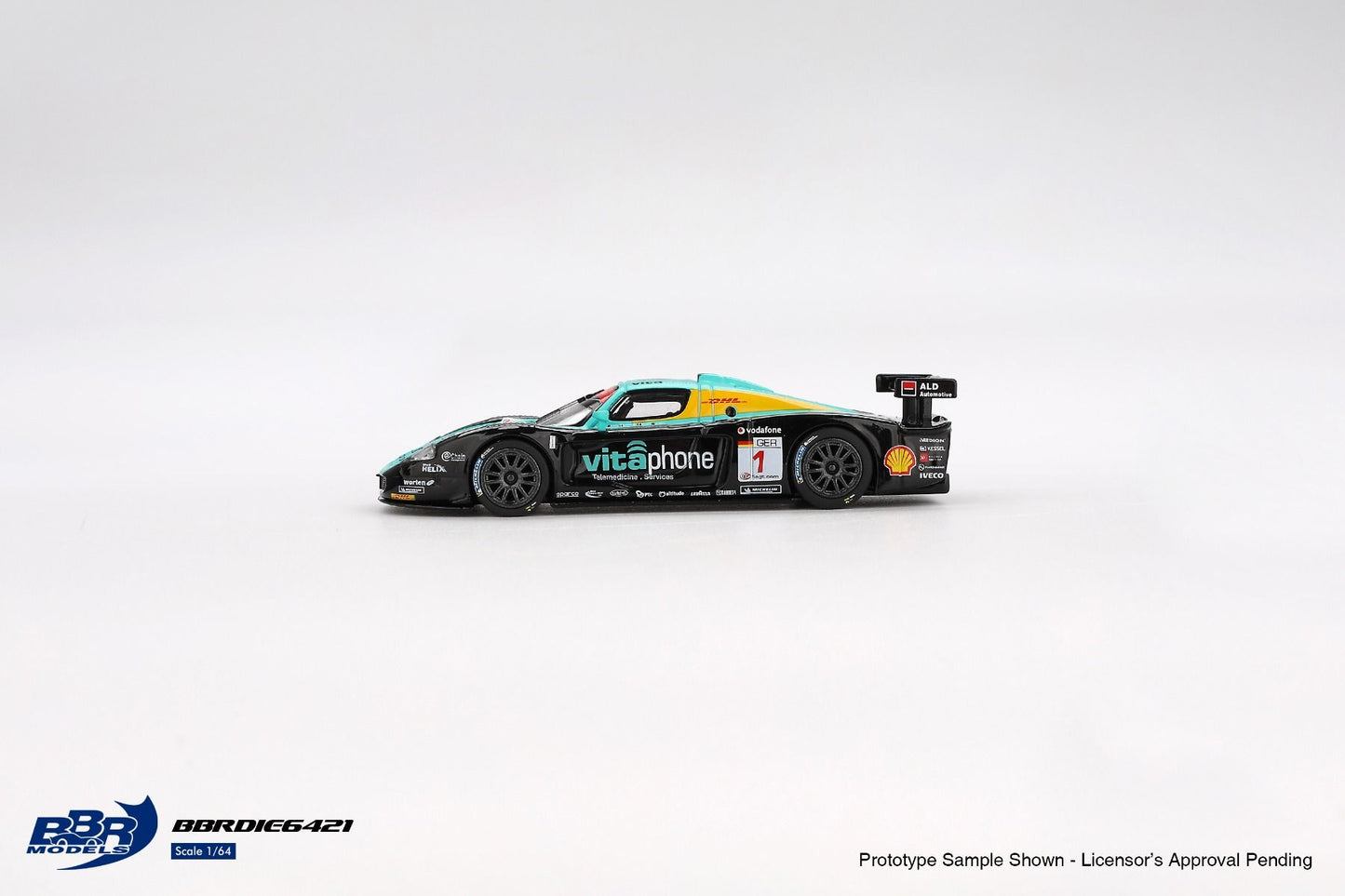 BBR Models Maserati MC12 Competizione #1 Vitaphone Racing Team 2008 Spa 24 Hrs. Winner BBRDIE6421 1/64 Diecast
