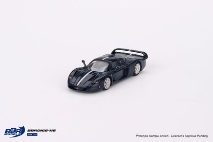 BBR Maserati MC12 Stradale Blue Metallic w Stripe BBRDIE6416 1/64 Die Cast