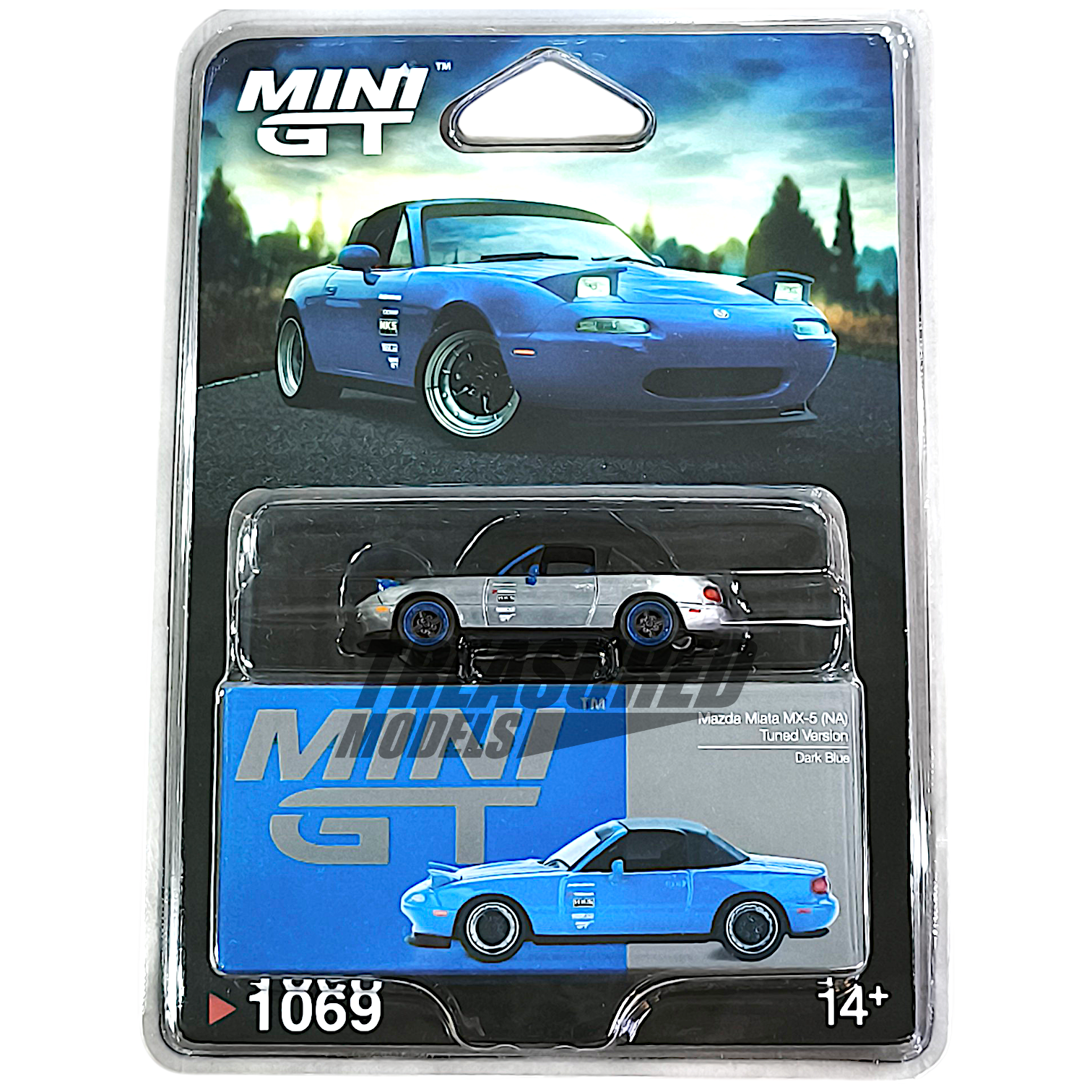 Mini GT CHASE Mazda Miata MX-5 (NA) Tuned Version Dark Blue Blister Packaging MGT01069 1/64 Diecast