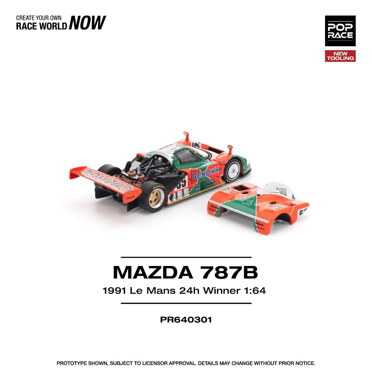 *Pre-Order* Pop Race Mazda 787B 1991 Le Mans 24H Winner PR64301 1/64 Die Cast
