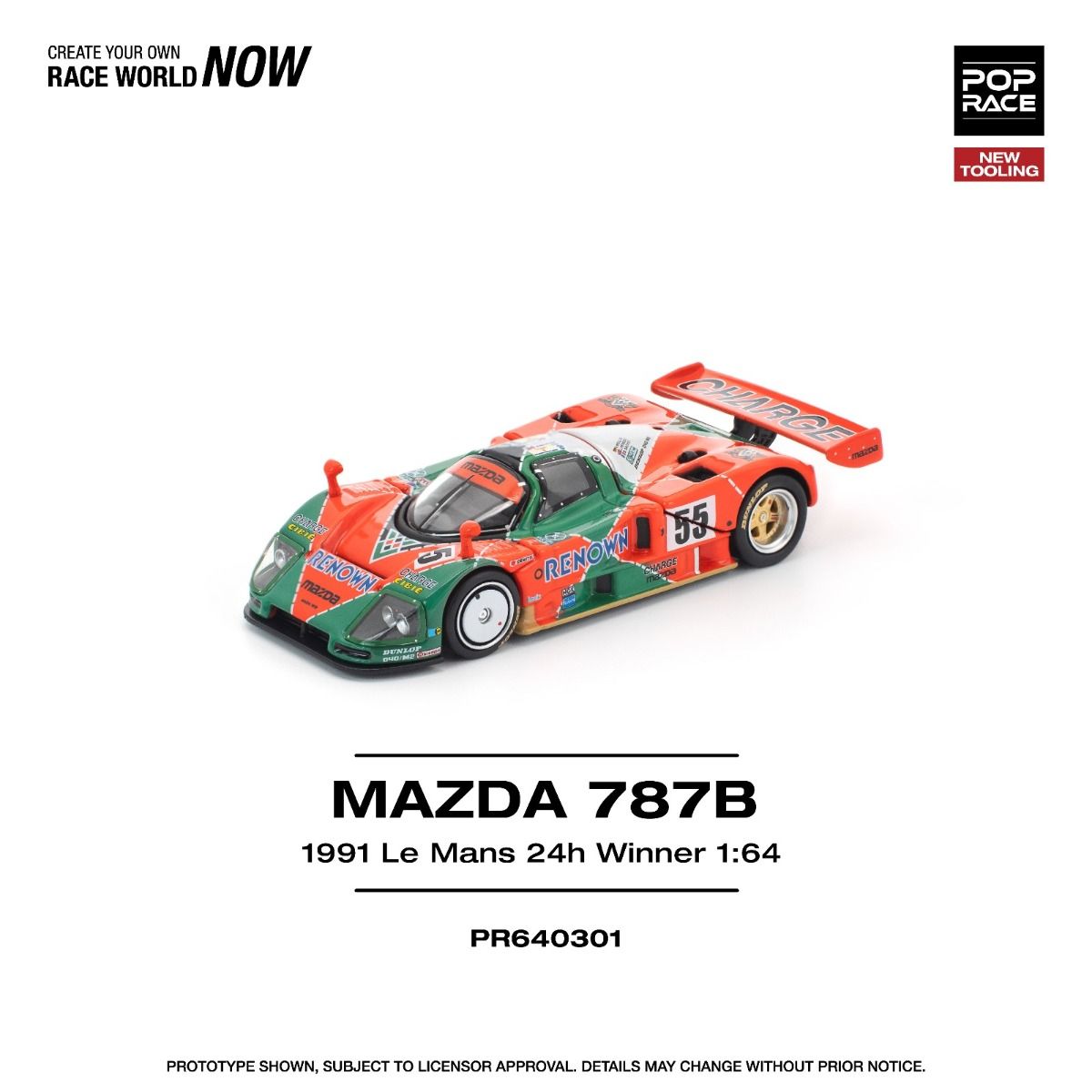 *Pre-Order* Pop Race Mazda 787B 1991 Le Mans 24H Winner PR64301 1/64 Die Cast