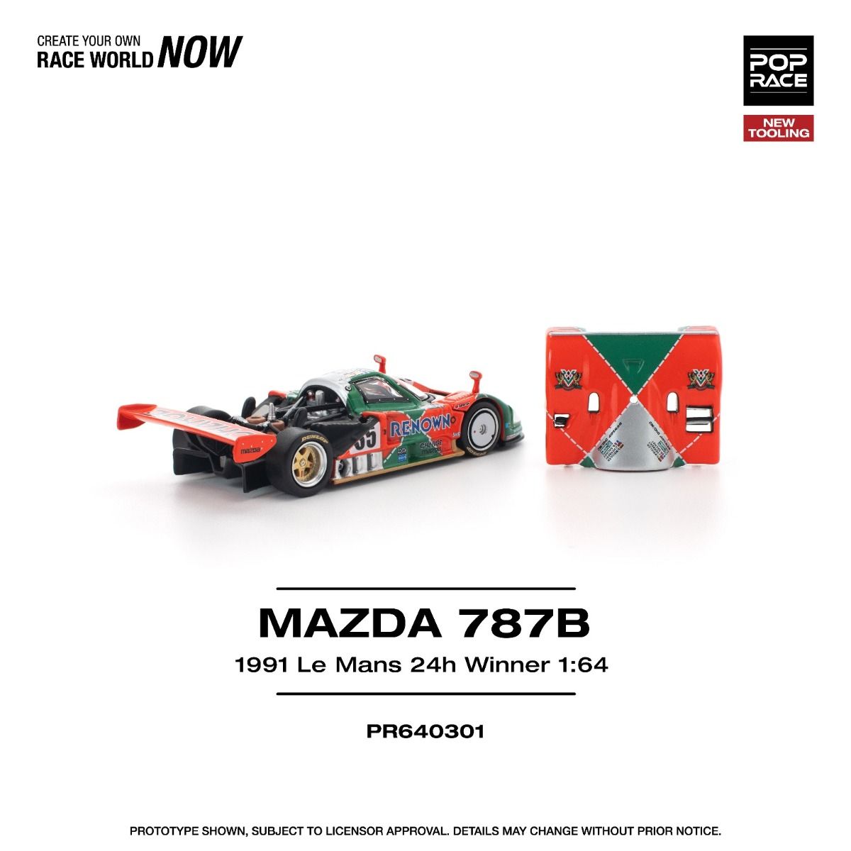 *Pre-Order* Pop Race Mazda 787B 1991 Le Mans 24H Winner PR64301 1/64 Die Cast