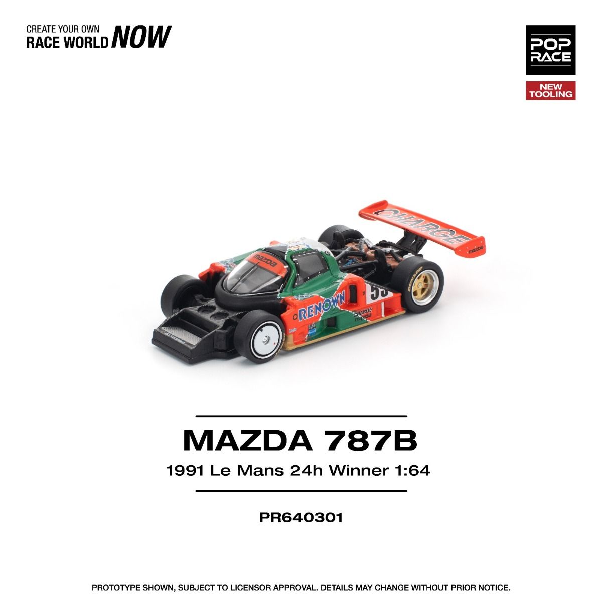 *Pre-Order* Pop Race Mazda 787B 1991 Le Mans 24H Winner PR64301 1/64 Die Cast