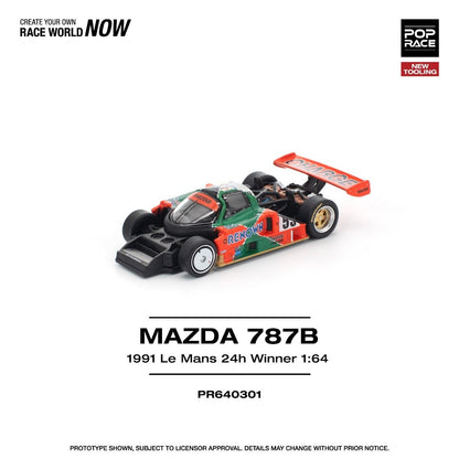 *Pre-Order* Pop Race Mazda 787B 1991 Le Mans 24H Winner PR64301 1/64 Die Cast