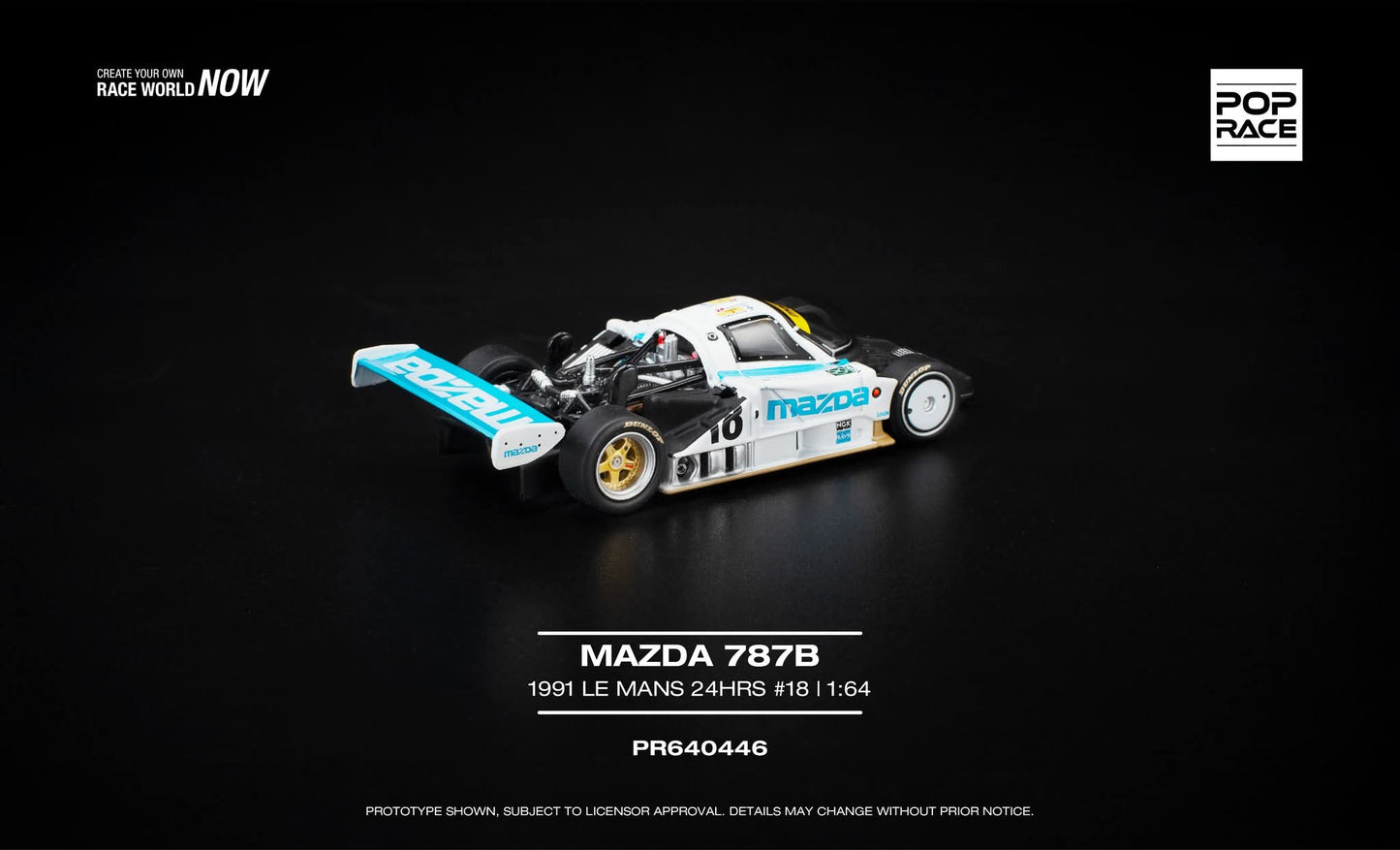 [Pre-Order] Pop Race Mazda 787B 1991 Le Mans 24rs #18 PR640446 1/64 Diecast
