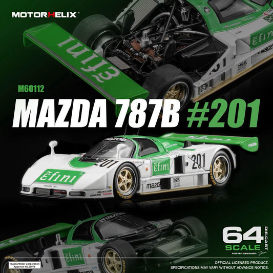 [Pre-Order] MotorHelix Mazda 787B #201 Green White M60112 1/64 Diecast